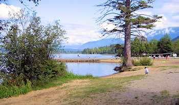 Beach & boat launch at Lakelse Provincial Park